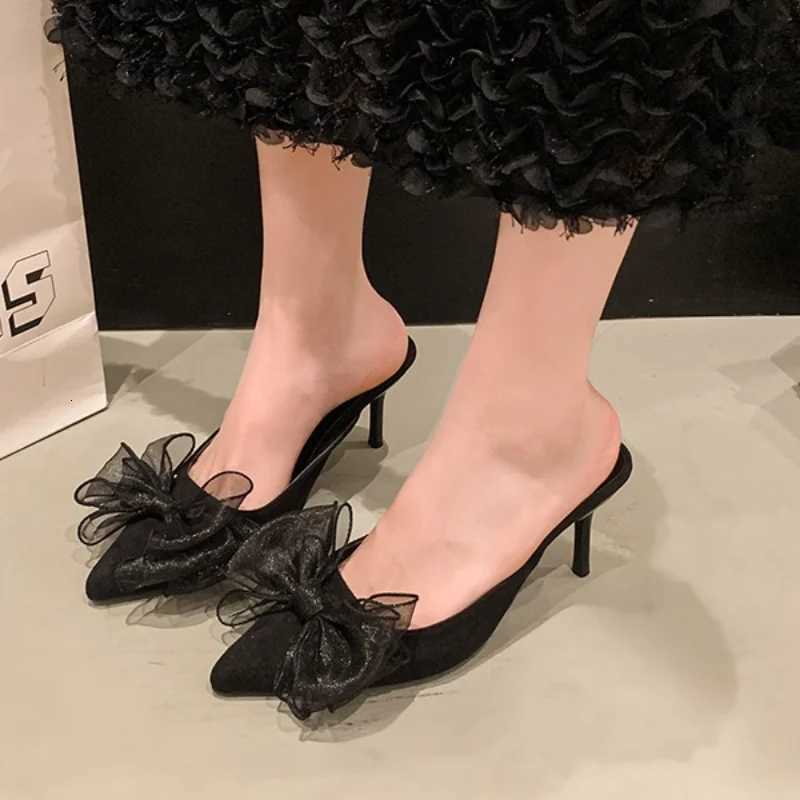 2025 Fashion Slingbacks Womens High Heels New Leopard Print Summer Butterfly-knot Plus Size Best Seller Closed Toe K260311