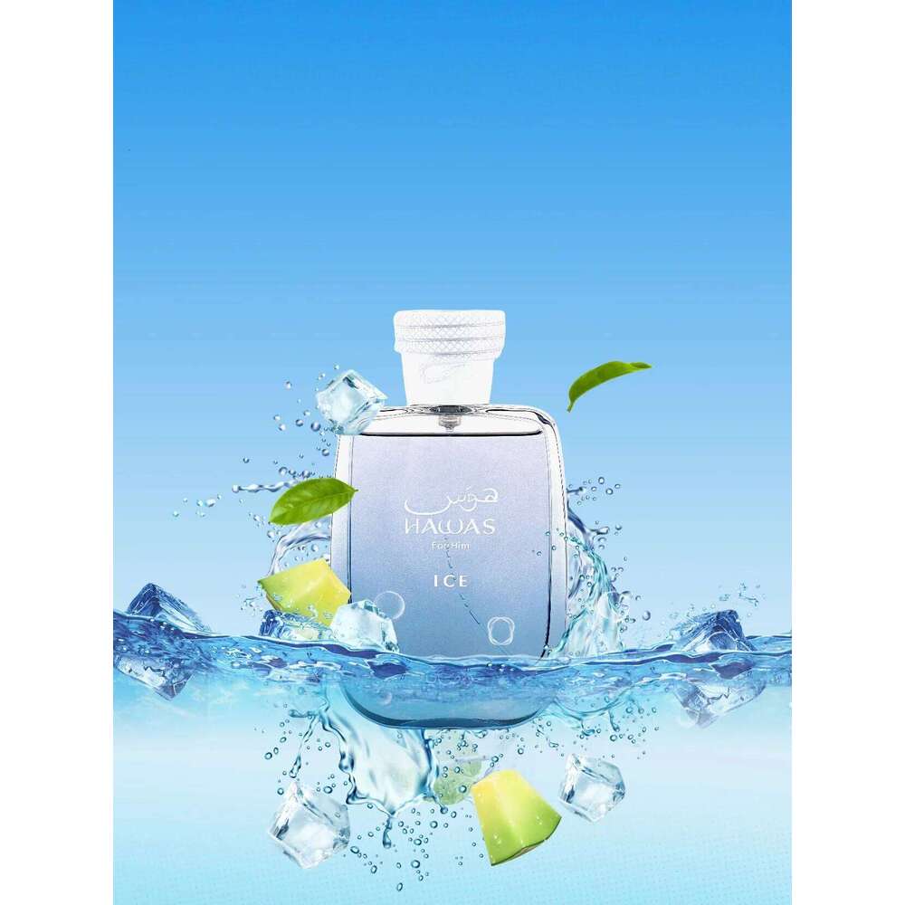 Rasasi Ice EDP Men 3.4oz Fresh Aquatic Citrus Long Lasting Cologne, Holiday Gift for HimRasasi Hawas Z260311