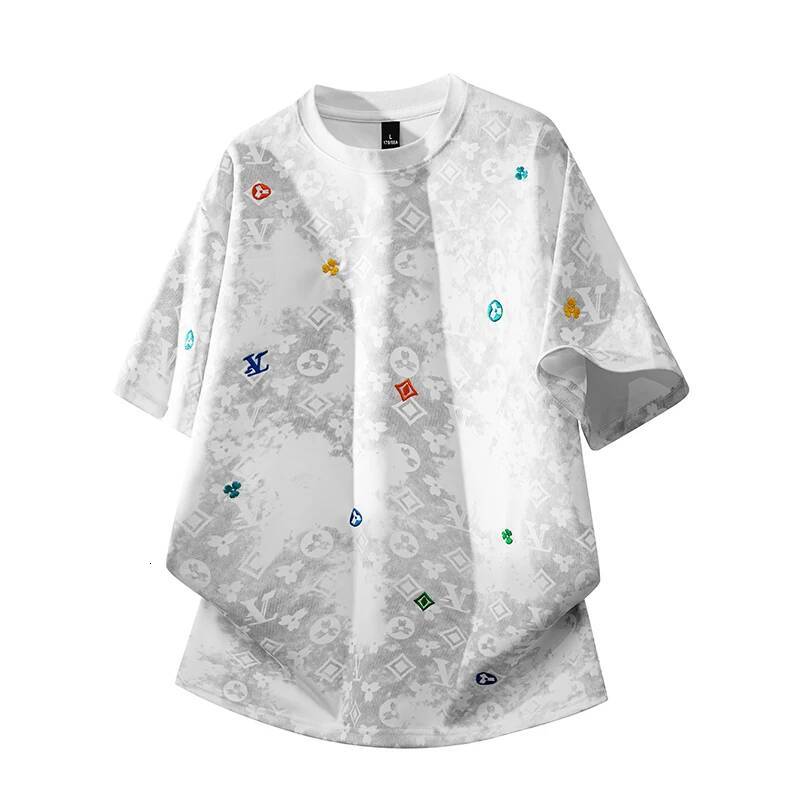 Crew Neck Short-Sleeve Daily T-Shirt Fashionable Prints Comfortable Trendy Casual Men's Sports Jacket Simple High-Quality