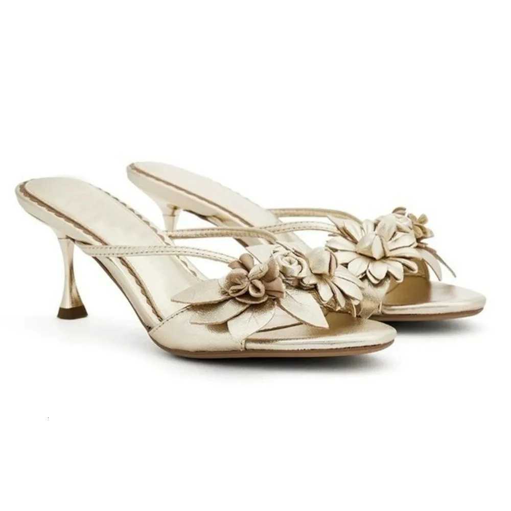 2026 New Women Sandals Sexy Summer High Heels Sandals Trend Outdoor Round Head Flower Shoes for Women Lightweight Shoes K260311