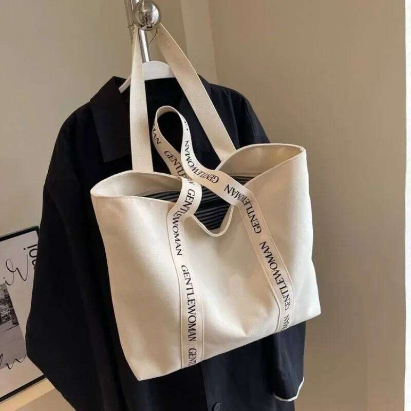 2026 Fashion and Leisure Zipper Women's Tote New High Quality Large Capacity Shoulder Hot Selling Canvas Shopping Bag XJ260311
