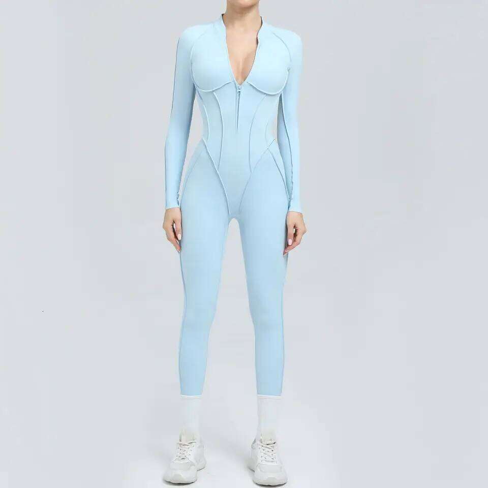 Yoga Suit Gym Set Training Sportswear Fitness Long Sleeved Sports Jumpsuit Women Push Up Female Workout Clothes Bodysuits 26H0311