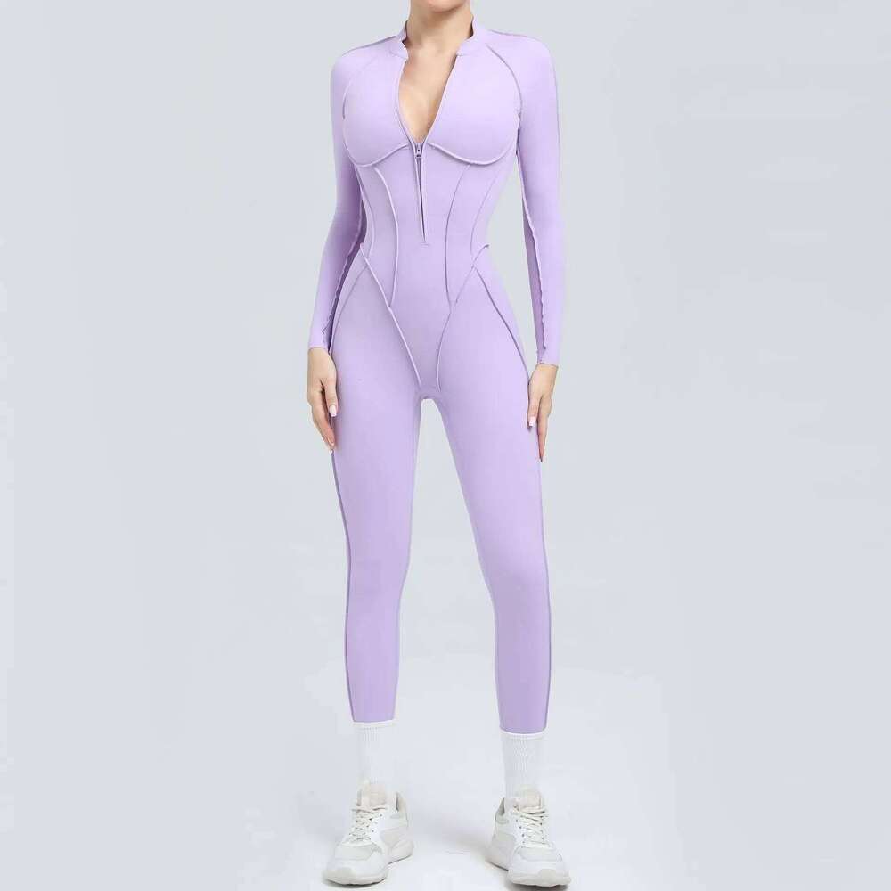 Yoga Suit Gym Set Training Sportswear Fitness Long Sleeved Sports Jumpsuit Women Push Up Female Workout Clothes Bodysuits 26H0311