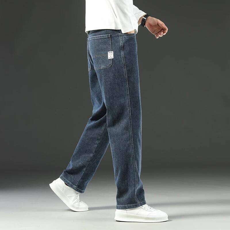 2026 New Y2K Autumn and Winter Baggy Jeans Men's Loose Straight Wide-leg Business Trousers Mens Clothing Z260225