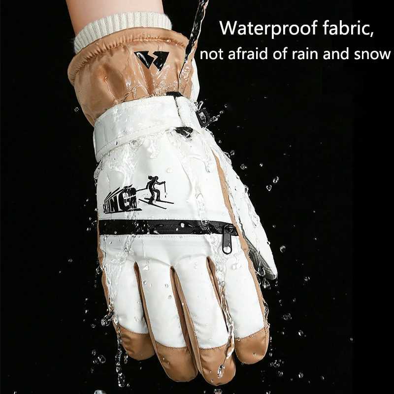 New Women Skiing Gloves Thickened Warm Winter Outdoor Sports Snowboard Accessories Waterproof Ski Gloves Non-slip Cycling Glove M260311
