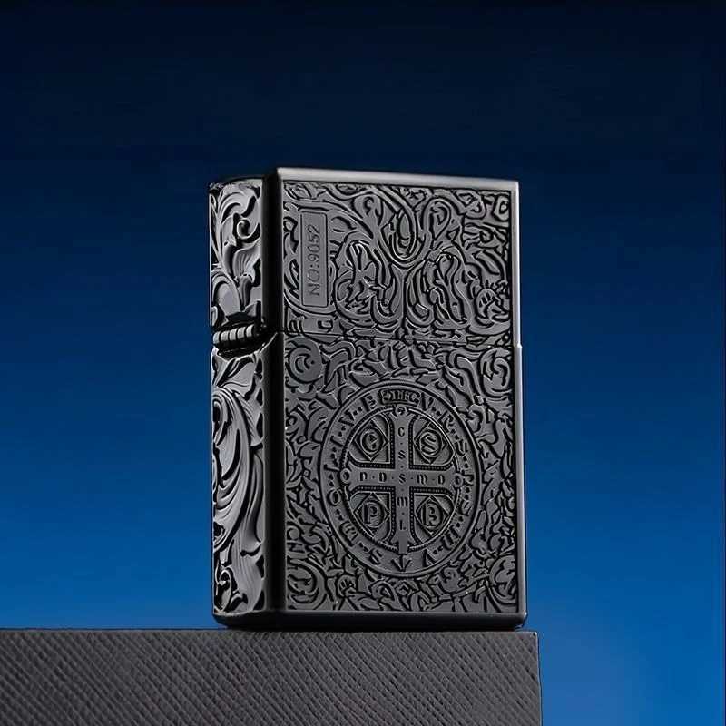 High-end Black Titanium Constantine Kerosine Lighter Thickened Armor Personalized Gift for Boyfriend N260311