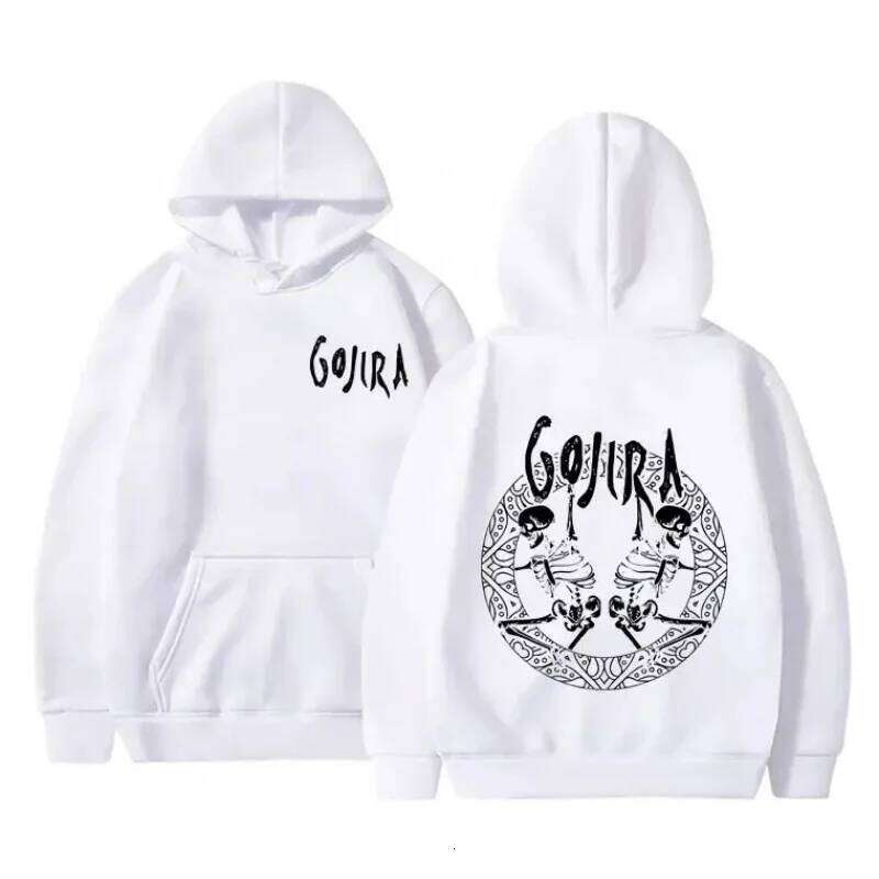 French Metal Band Skeleton Hoodies Gothic Style Fashion Design Men's Women's Unisex Autumn Winter Fleece Sweatshirt C260311