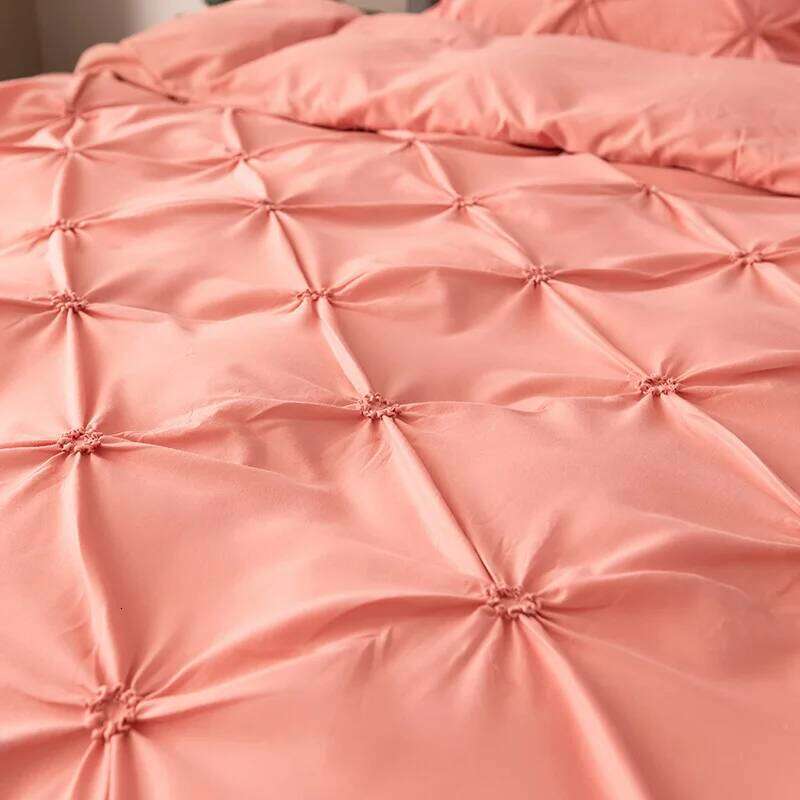 High Quality 3D Pinch Pleated Cover 220x240 Solid Color Single Double Twin Bedding Set Duvet cover H260311 - view 4