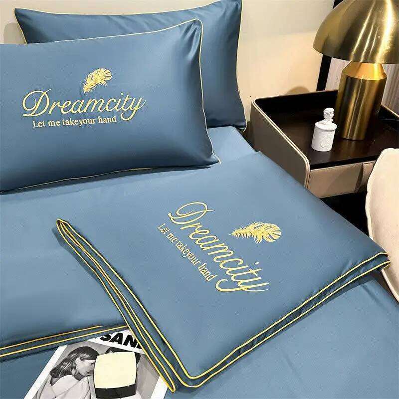 2025 Embroidery Summer Cool Quilt Silky Breathable Queen Quilts Cooling Comforter Bedding Set Ice Rayon Blanket Textile Supplies H260311