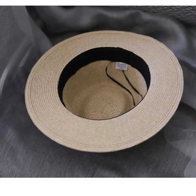 Designer New Natural Panama Soft Shaped Straw Hat Summer Wen/Men Wide Brim Beach Sun Cap UV Protection Fe Birthday Gift X2603111