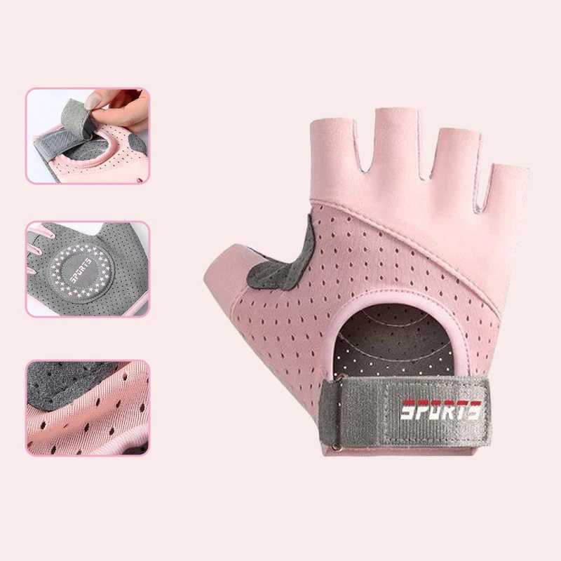 Fitness Yoga Gloves for Men Women Gym Hiking Summer Ice Silk Breathable Gloves Cycling Anti Slip Exercise Weightlifting Gloves M260311