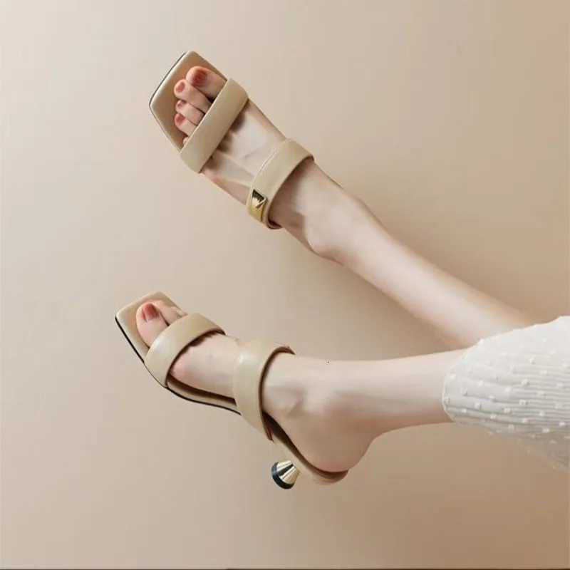 Square Toe Women High Heels Slippers Heeled Sandals Party New 2025 Summer Shoes Sexy Dress Designer Woman Pumps K260311