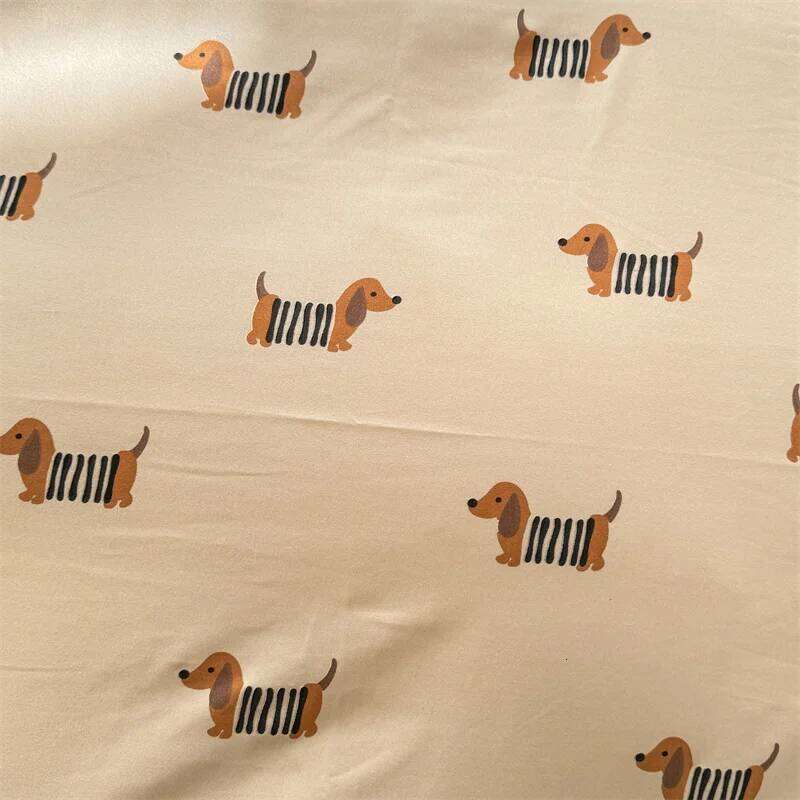 Cute Dog Printed Duvet Covet Set Brown Color Comforter Cover with Pillowcase for Kids Single/Queen/King housse de couette Full H260311