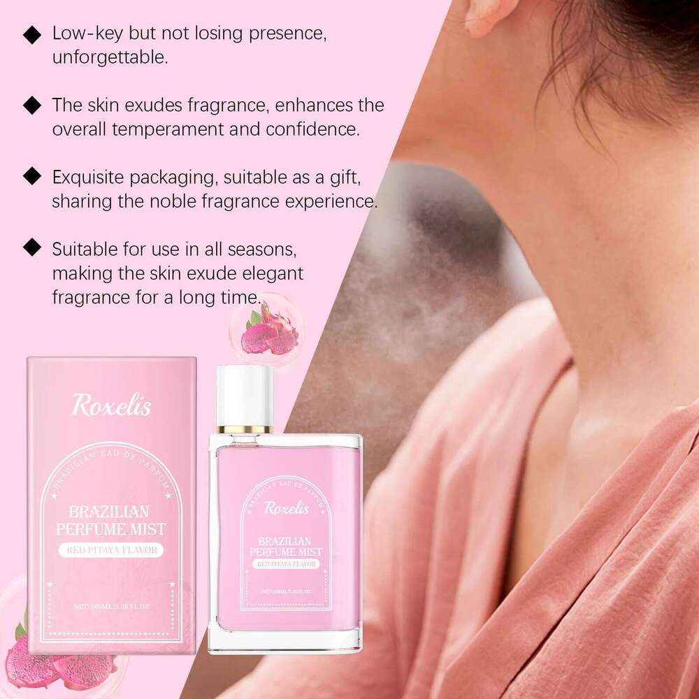 Roxelis 100ml Brazilian Style Light Fragrance Red Pitaya Jasmine Scent Fresh Long Lasting Aroma Dating Flirting Perfume Z260311