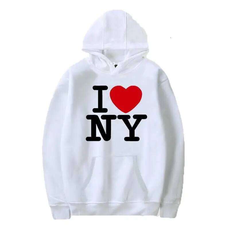 I Love New York Pritned Hoodies Men's and Women's Fashion Casual Hooded Pullover Street Hip Hop Clothing C260311