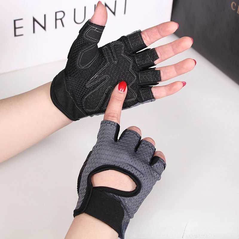 1Pcs Breathable Running Gloves Unisex Couples Half Finger Fitness Anti-slip Outdoor Cycling Sports Workout Fitness Cycle Gloves M260311