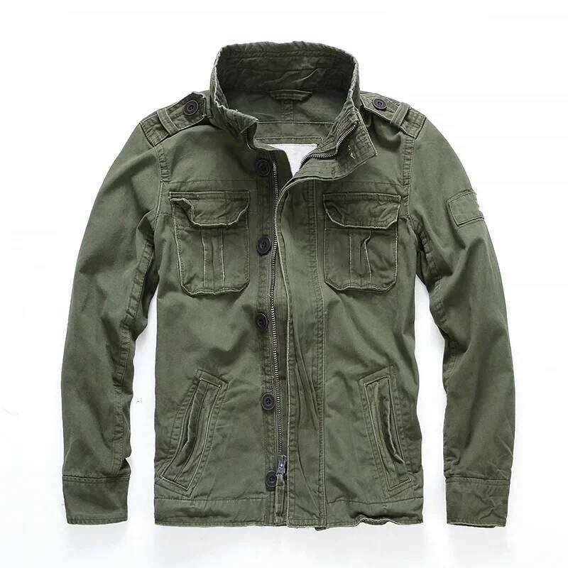 Military Denim Jacket Men Retro Camo Multi-pockets Mens Cowboy Jackets Fashion Cargo Jeans Coats Jaqueta Masculina Size S-2XL 26H0311