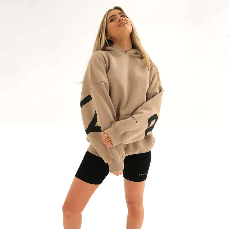 New Amazon Cross-Border European and American Fashion Printed Thick Versatile Long Sleeve Loose Hooded Sweatshirt for Women