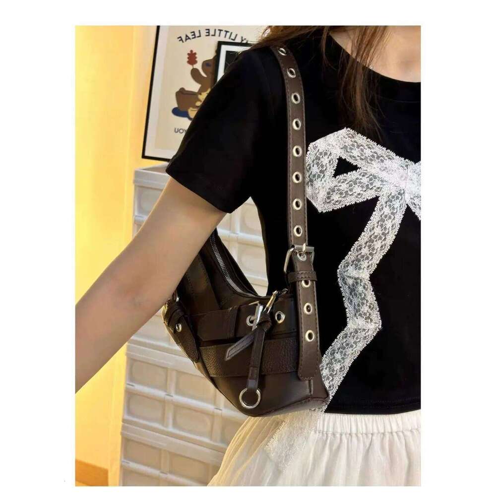 Gothic Punk Style Women's Cool Shoulder Bags Luxury Design Pu Leather Ladies Handbag Fashion Hot Girls Underarm Bag Y2k Purses XJ260311