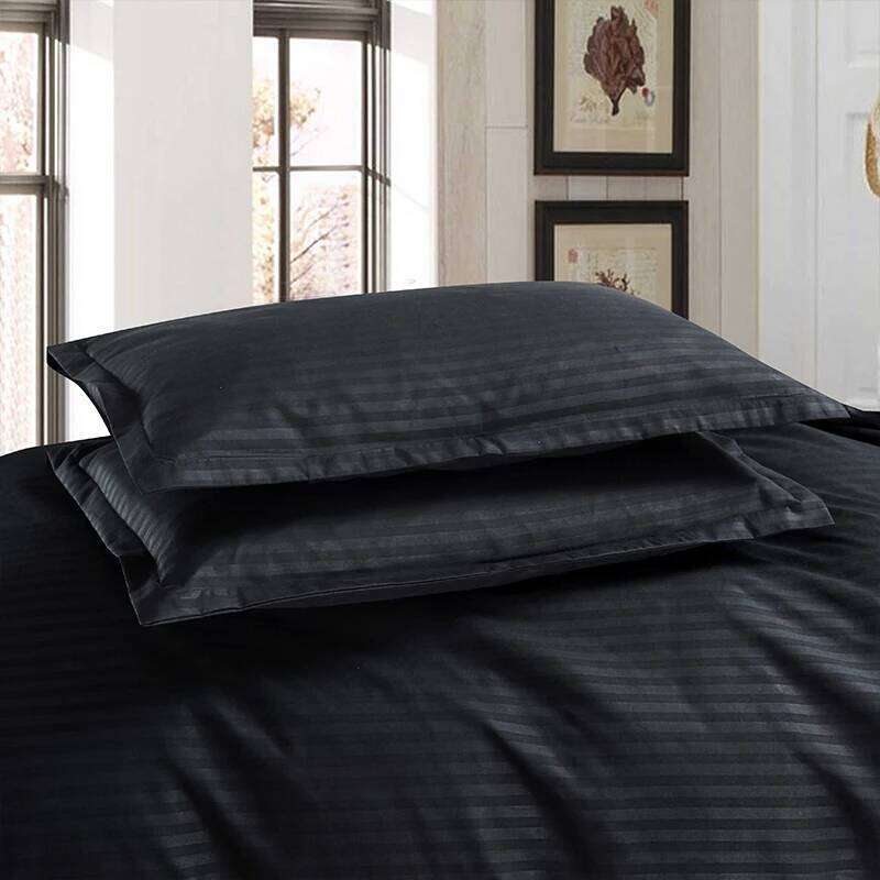 3PC Satin Black Cover Set Comfortable Bedding Duvet Cover*1+Pillowcase*2 Bedroom Home Decoration Without Padding/Core H260311