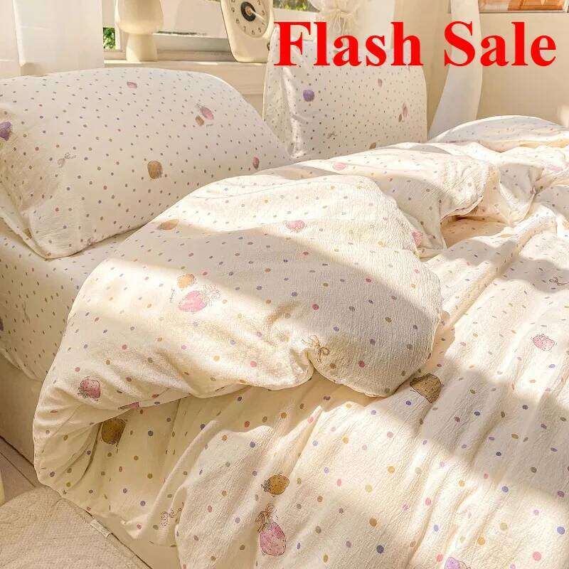 2025 new wrinkled double-layer yarn four-piece set mattress model cream wind class A cloud feeling super soft kapok kit H260311 - view 3