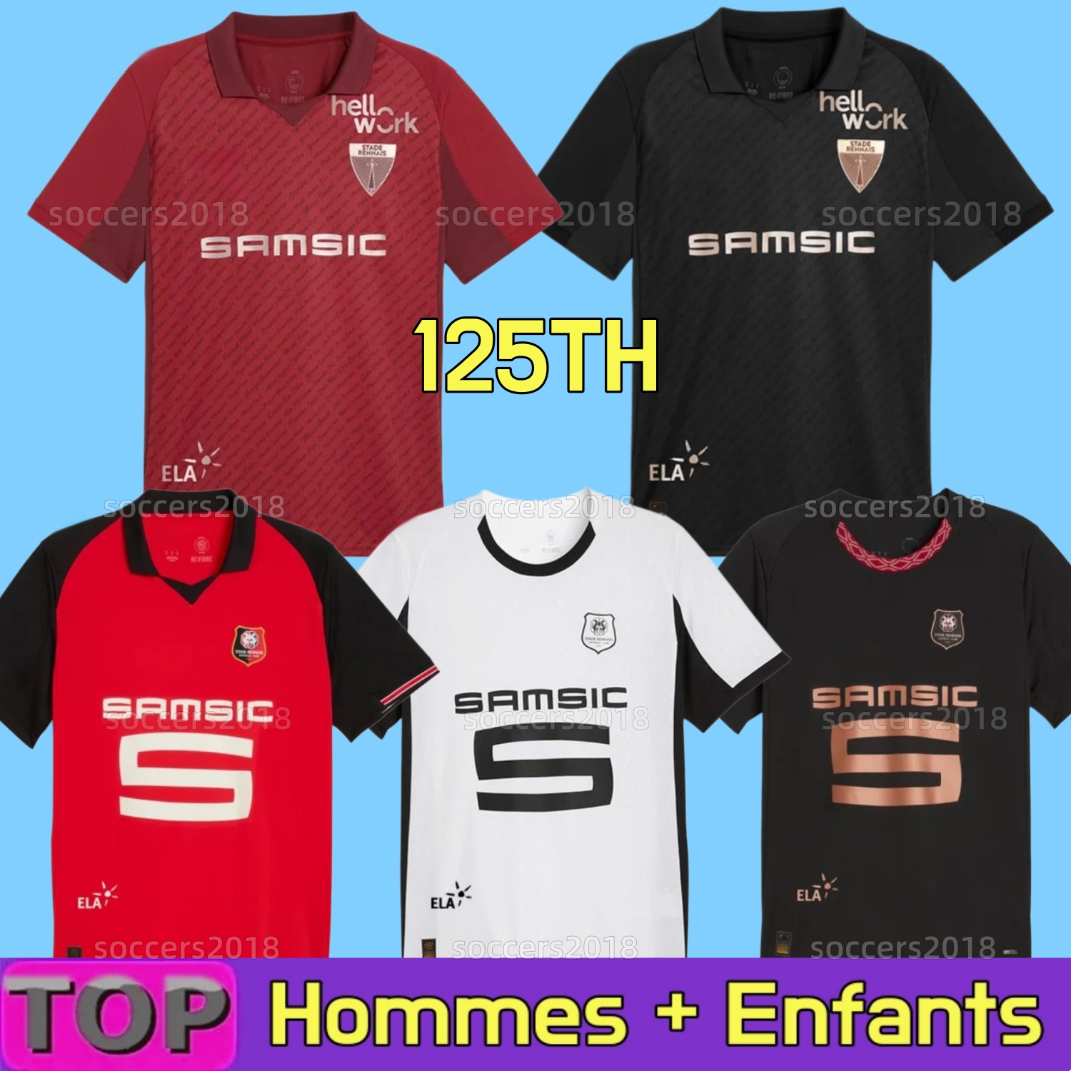 25 26 Stade Rennais FC Soccer Jerseys 125th Anniversary KALIMUENDO BLAS FOFANA FURUHASHI MATUSIWA TERRIER BOURIGEAUD 2025 2026 Home Away Football Shirts Men Kids