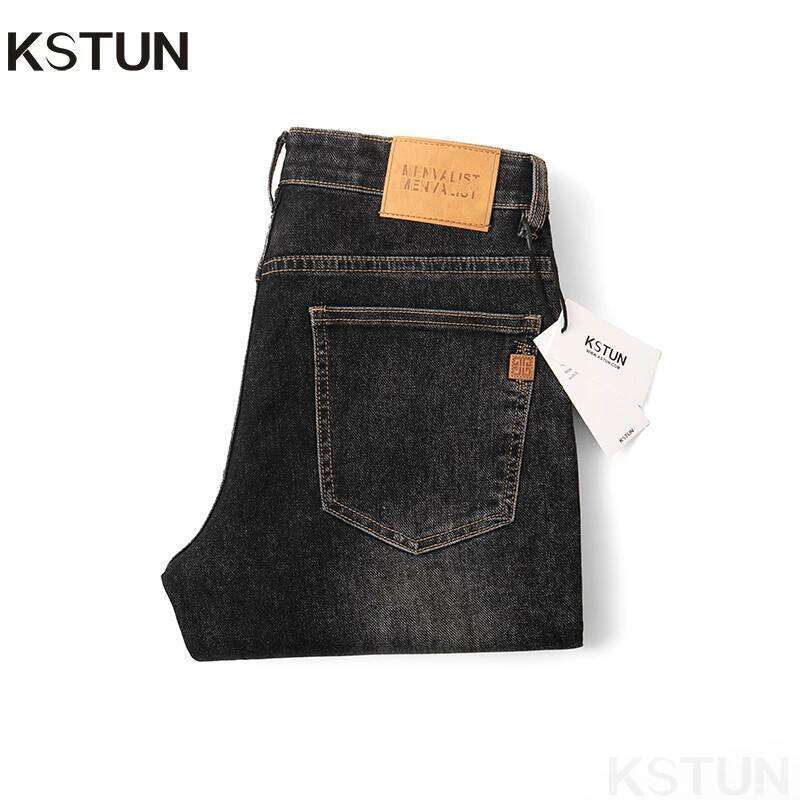 KSTUN 2025 New Men's Jeans Stretch Slim Straight High Quality Brand Male Denim Pants Mens Clothing Fashion Man Trousers Z260225
