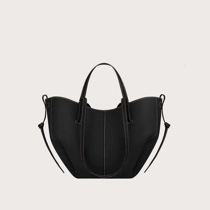 Women's large capacity leather hand-held wing pleated tote bag, casual and fashionable one shoulder underarm bag XJ260311
