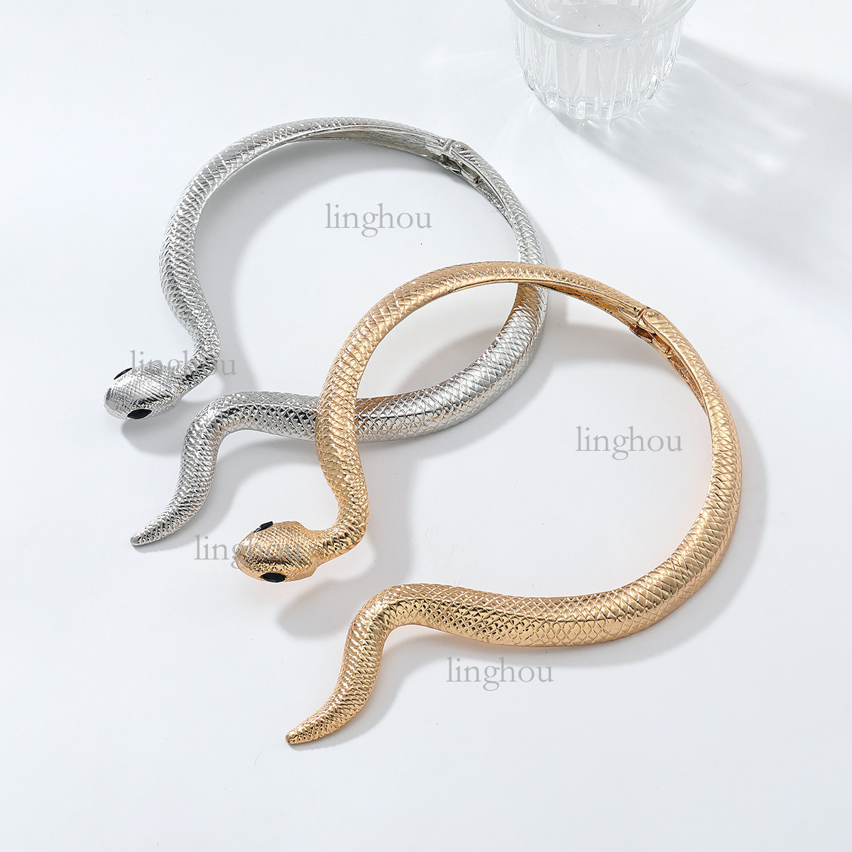 2026 Designer Necklace Luxury Brand Women's Jewelry European And American Retro Simple Serpentine Necklace Earring Set Hip Hop Punk Style Fashion