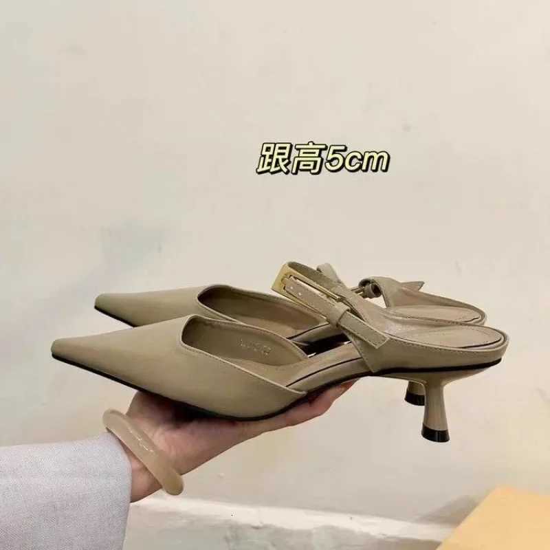 Womens pointed-toe mid-heel mules stylish sexy trendy high heels for 2025 K260311