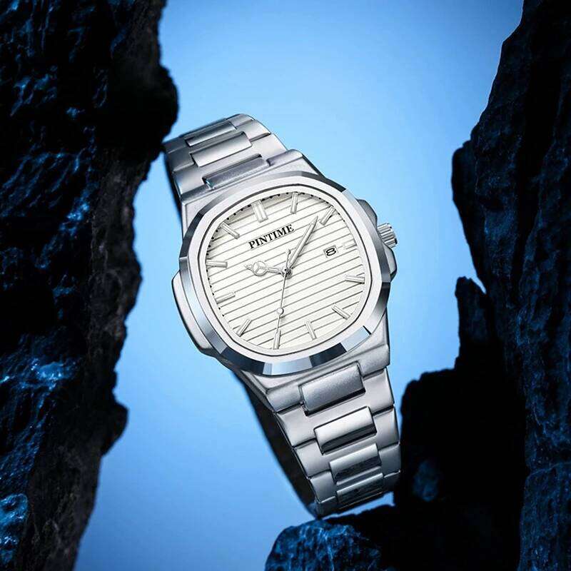 PINTIME Top Brand Luxury Men Quartz Watch Waterproof Date Male Clock Stainless Steel Business Mens Watches Relogio Masculino