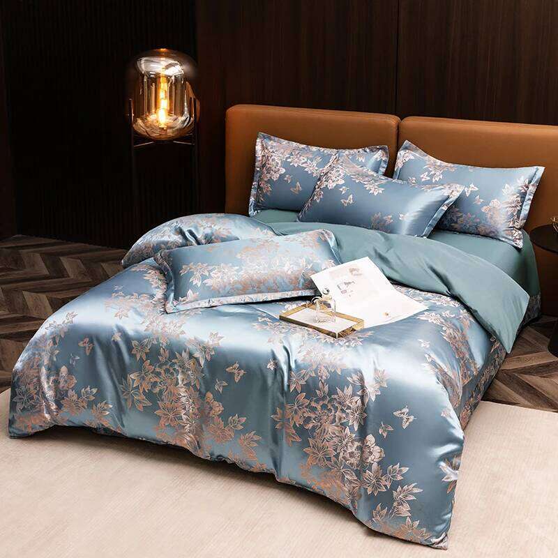 New 3pcs Duvet Cover and Pillow case Set No Filling European Light Jacquard Woven Polyanthous Type Family bedroom Bedding H260311 - view 3