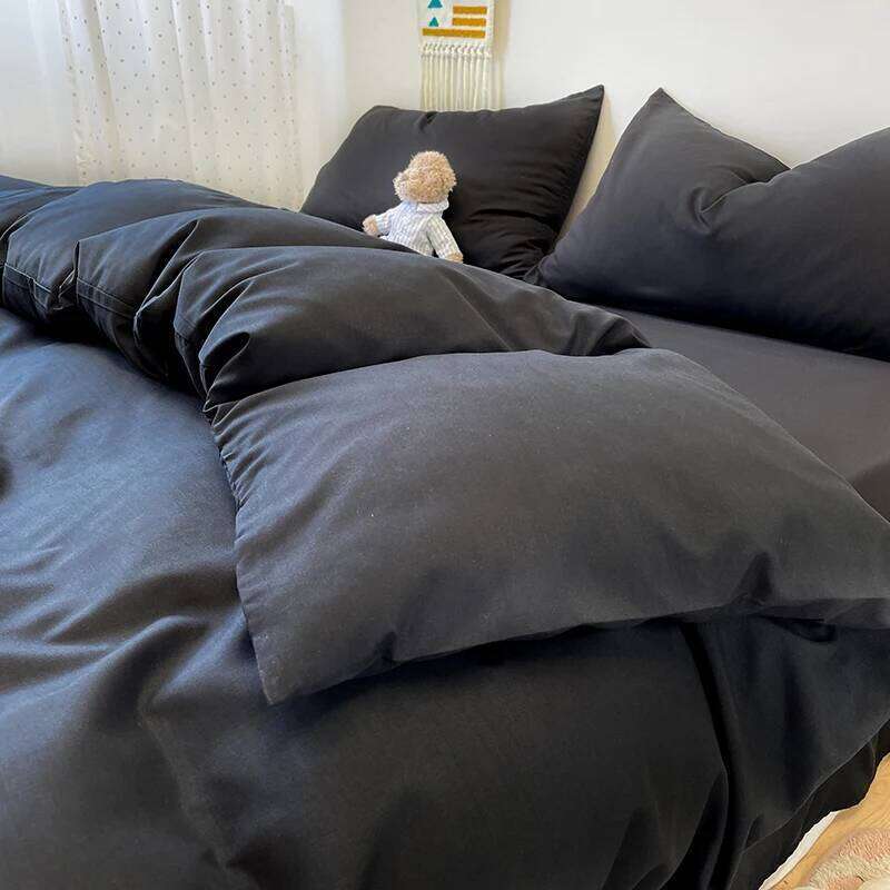 Three-piece fashionable solid-color cover, simple 1 down duvet cover +2 pillowcases, without core H260311 - view 6