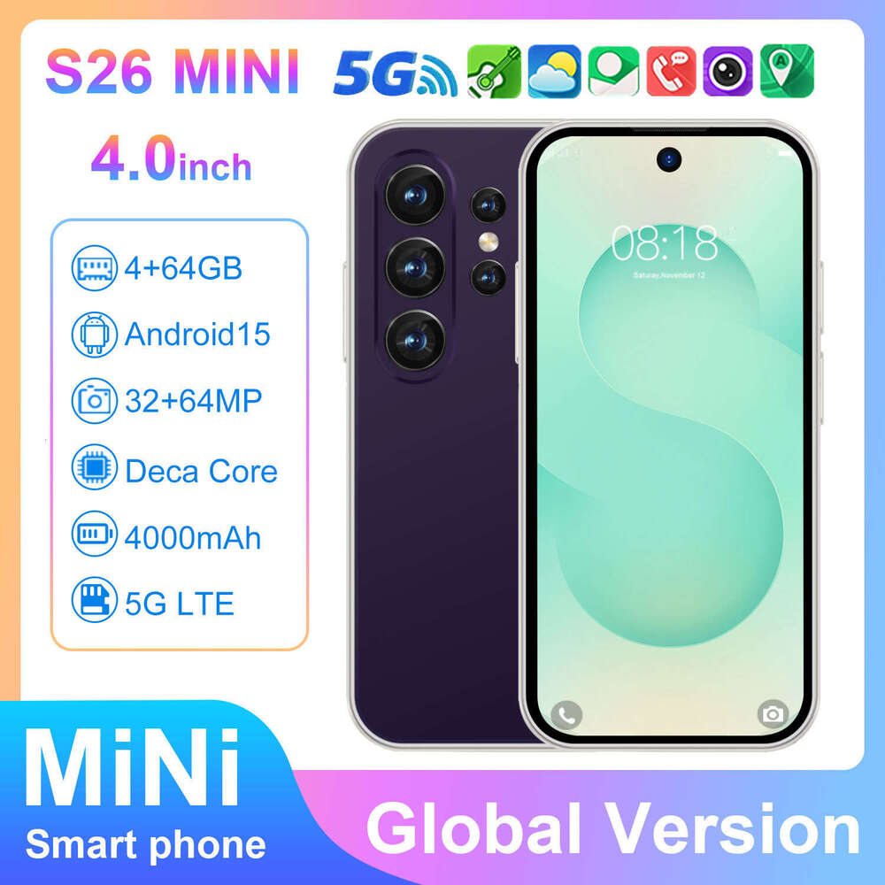 Famous brand cross-border S26 Mini 4+64G Android 4-inch smartphone, source manufacturer can send on behalf CKS