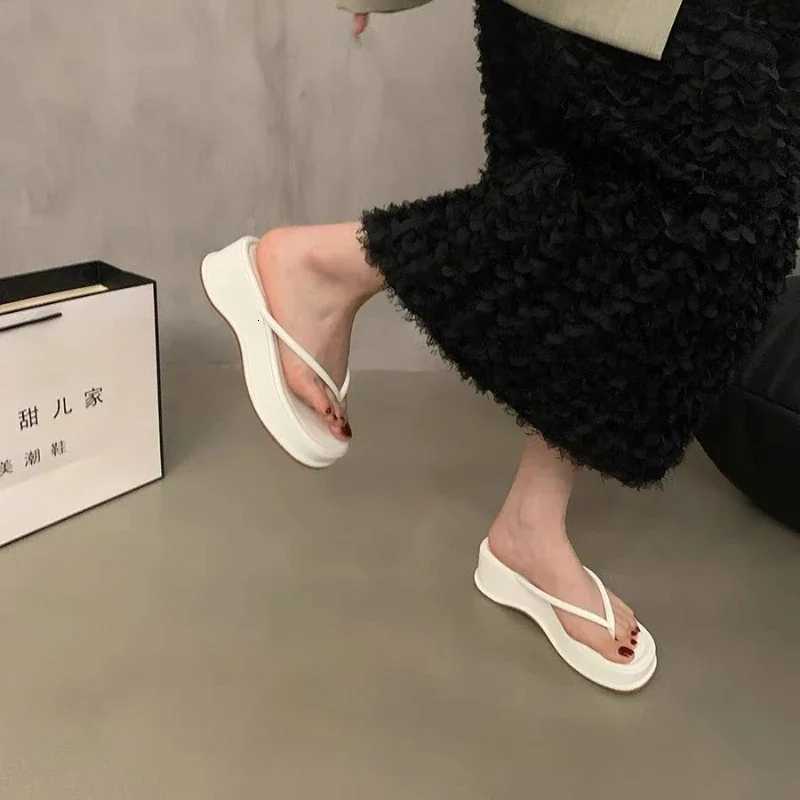 Genuine Leather Women Summer Fashion High Heels Female 2025 Summer Women Beach Shoes Slipper Shoes K260311