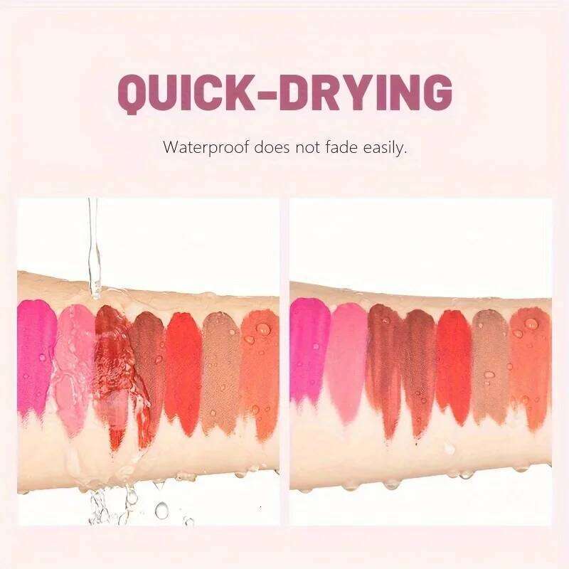 Liquid Lipstick, Waterproof Long Lasting Non-Stick Velvet Lip Color, Thin Fog Matte Finish for Natural Glam Look W260311