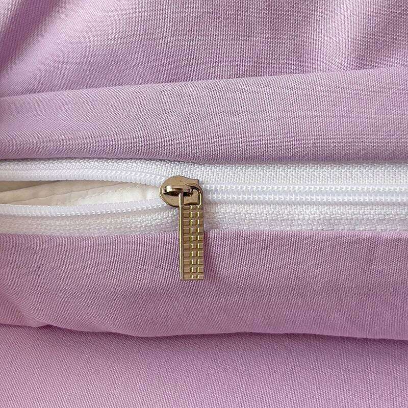 Bow-knot Duvet 3pcs Microfiber Soft Bedding Set Simple Purple Comforter Girly Bedroom Quilt Cover with 2 Pillowcases H260311