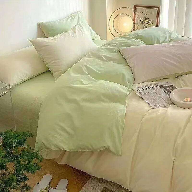 Korean Style Bedding Set Boys Girls Twin Queen Size Duvet Cover Flat Sheet Pillowcase Bed Linens Kids Adult Fashion Home Textile H260311 - view 6