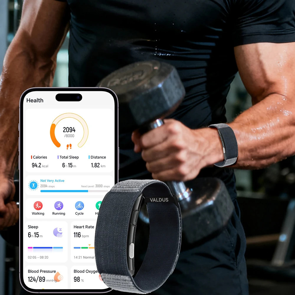 VALDUS VITRO ECG Smart Bracelet Heart Rate Blood Pressure Waterproof Long Battery Life Fitness SOS 2026 NO Screen Smartwatch 260324ww