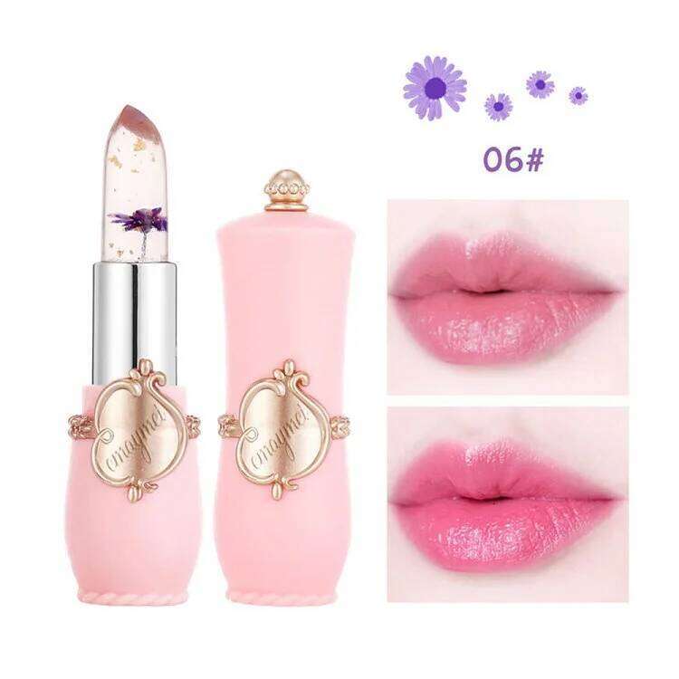 6 Sticks Transparent Moisturize Jelly Dried Flower Temperature Change Crystal Clear Lipstick Set Makeup Cosmetic W260311
