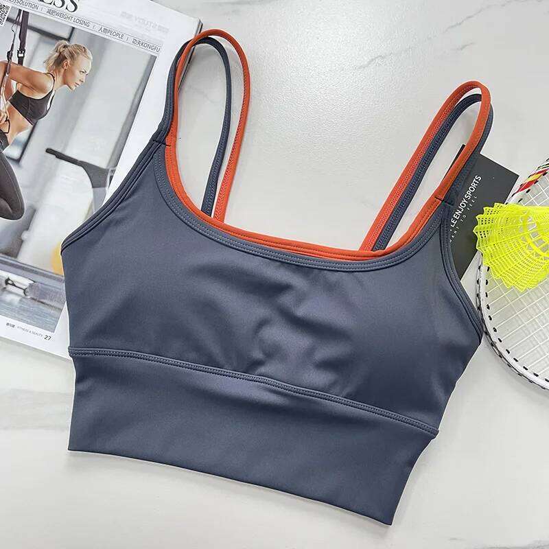 Sports Lingerie Yoga Bra Suspenders for Women Professional Training Shock-proof Vest Gathering Fitness Slim Fit and Wear Outside 26H0311
