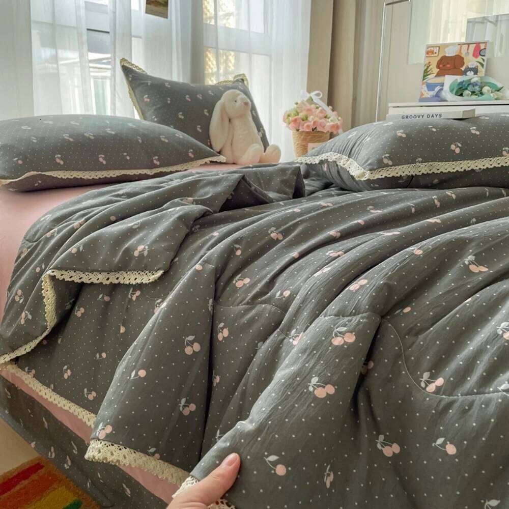 Printed Floral Four Piece Suitable for Bedroom Bedding Set Summer Quilt Bed Sheet With Pillowcases Home Textile H260311