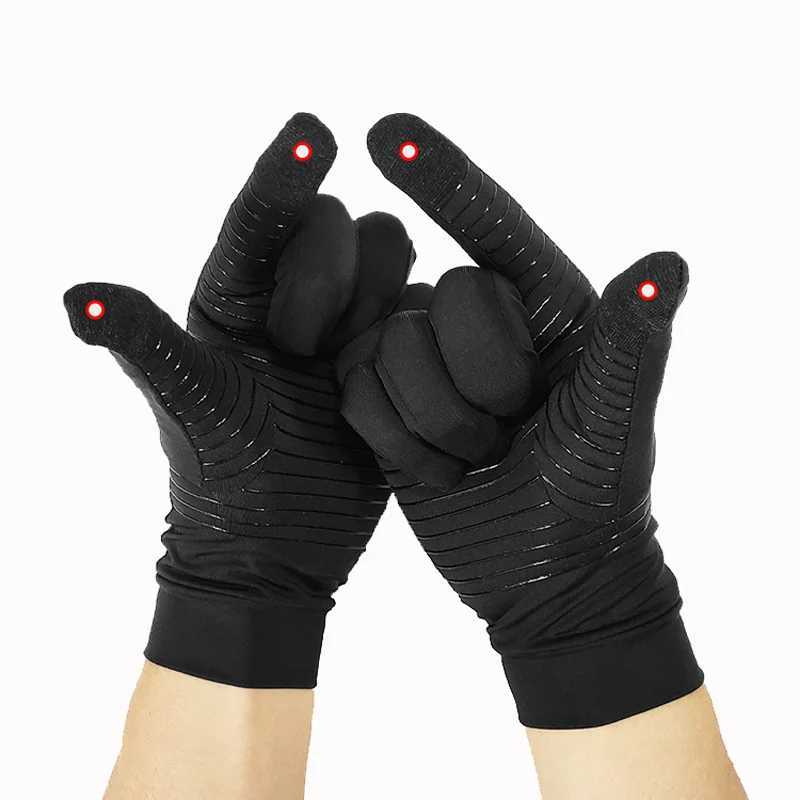 Men Sports Running Driving Copper Fiber Spandex Touch Screen Full Finger Gloves Running Sports Winter Warm Cycling Gloves a02 M260311