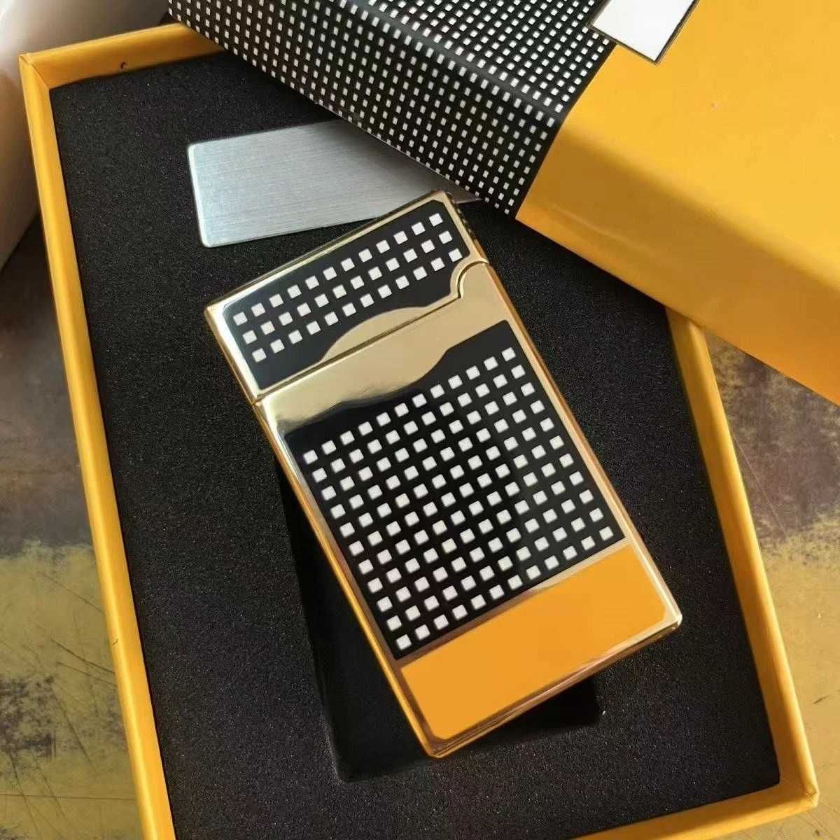 Single straight multi-functional lighter portable blue flame windproof lighter for cigars smoking accessories mens gift N260311