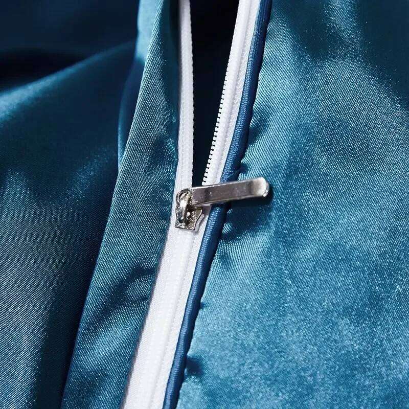 Solid Color Bedding Set with Silk Duvet Cover Bed Sheet Pillowcase Satin Bedsheet King Queen Double Twin Size H260311