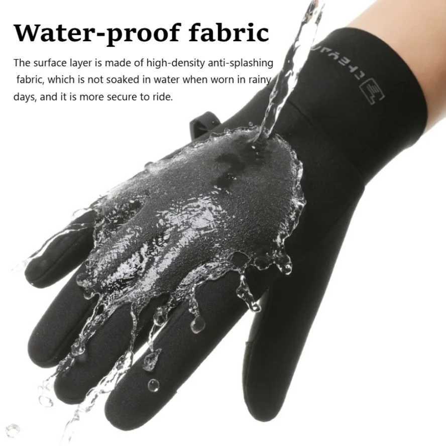 Full Finger Winter Thermal Touchscreen Cycling Gloves Waterproof Anti Slip for Outdoor Riding Running Skiing Fishing Men Women M260311