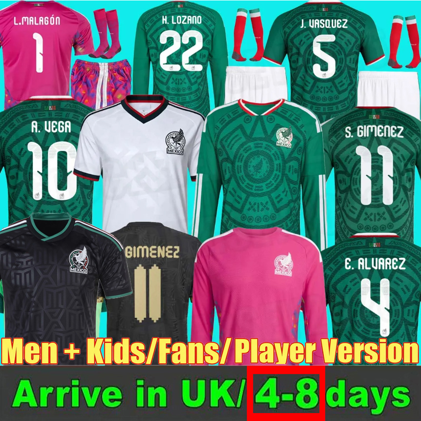 new 20226 2027 Mexico Gold Cup Soccer Jerseys 26 27 CHICHARITO GIMENEZ H.LOZANO HOME AWAY Football Shirt Mexique E. ALVAREZ A.VEGA RAUL Men Woman KidS KiT Green white