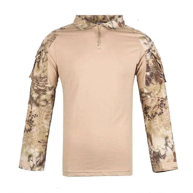 Men's Outdoor Tactical Hiking T-Shirts,Hunting Camouflage Long Sleeve Hunting Climbing Shirt,Male Breathable Sport Clothes 26H0311