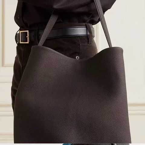 Row Designer Bag Large Capacity Tote Bag Leather Tote Bag Park Black Bucket Shoulder Bags Casual Shopping Bag 240314