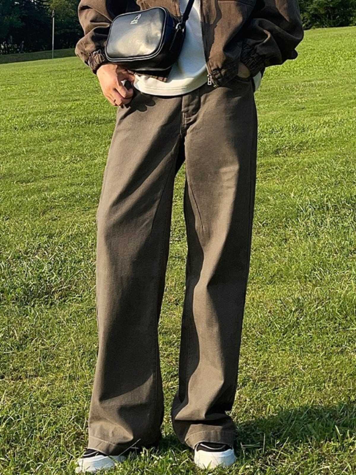 Red Tornado NOIR Kakishibu Dyed Jeans Loose Straight Heavy Selvedge Denim Pants Buckle Tooling Trousers 634 X260207